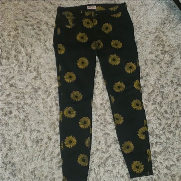 NEW Guess Black Sunflower Skinny Ankle Jeans 24 - Picture 3 of 12